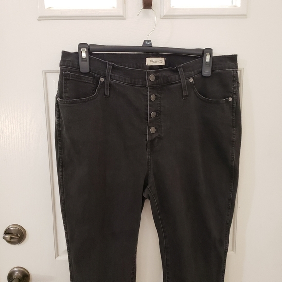 Madewell high rise button fly raw hem skinny jeans - Picture 3 of 10